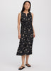 Sleeveless Split-Neck Midi Dress