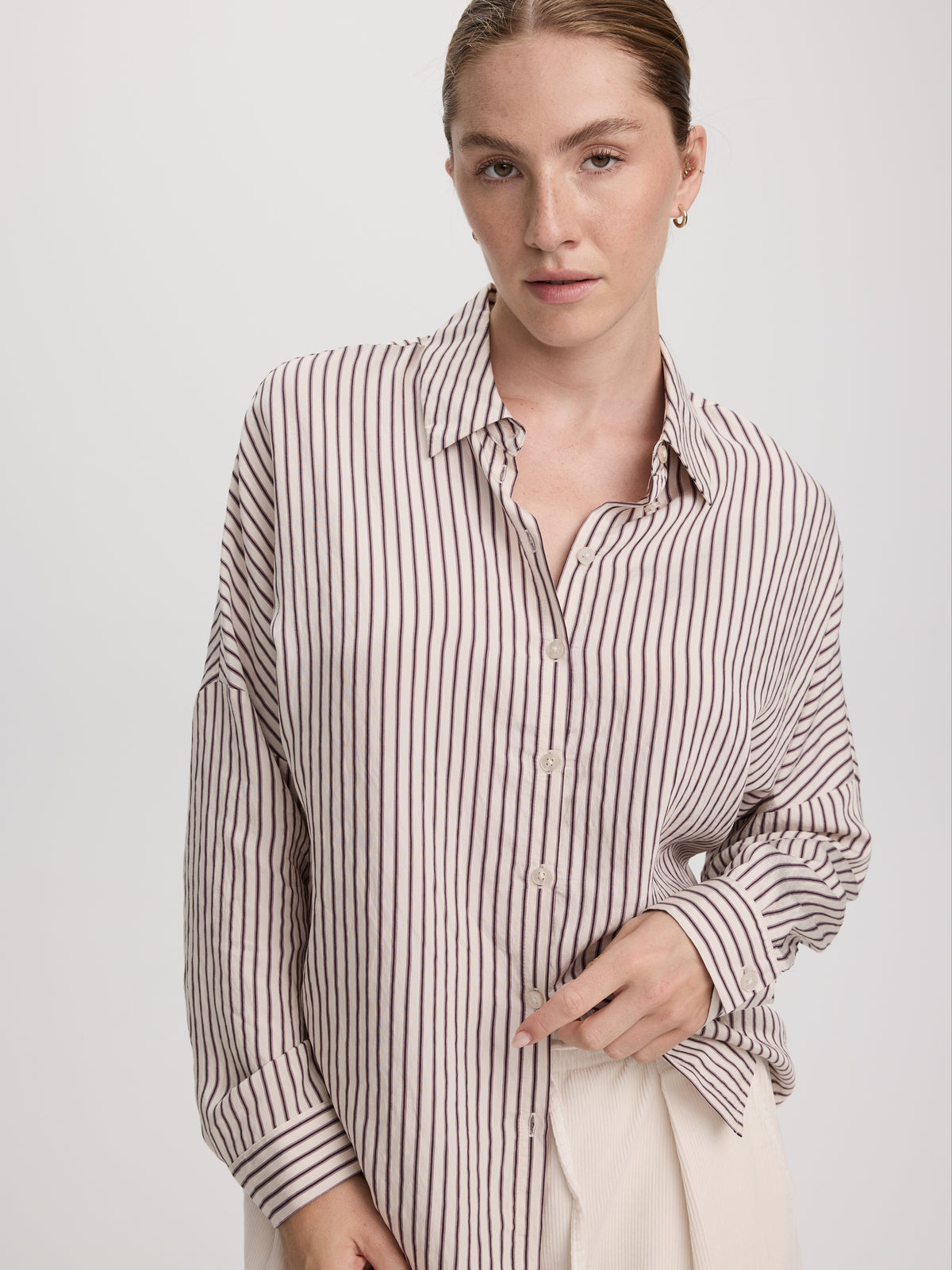 Striped Semi-Fitted Blouse