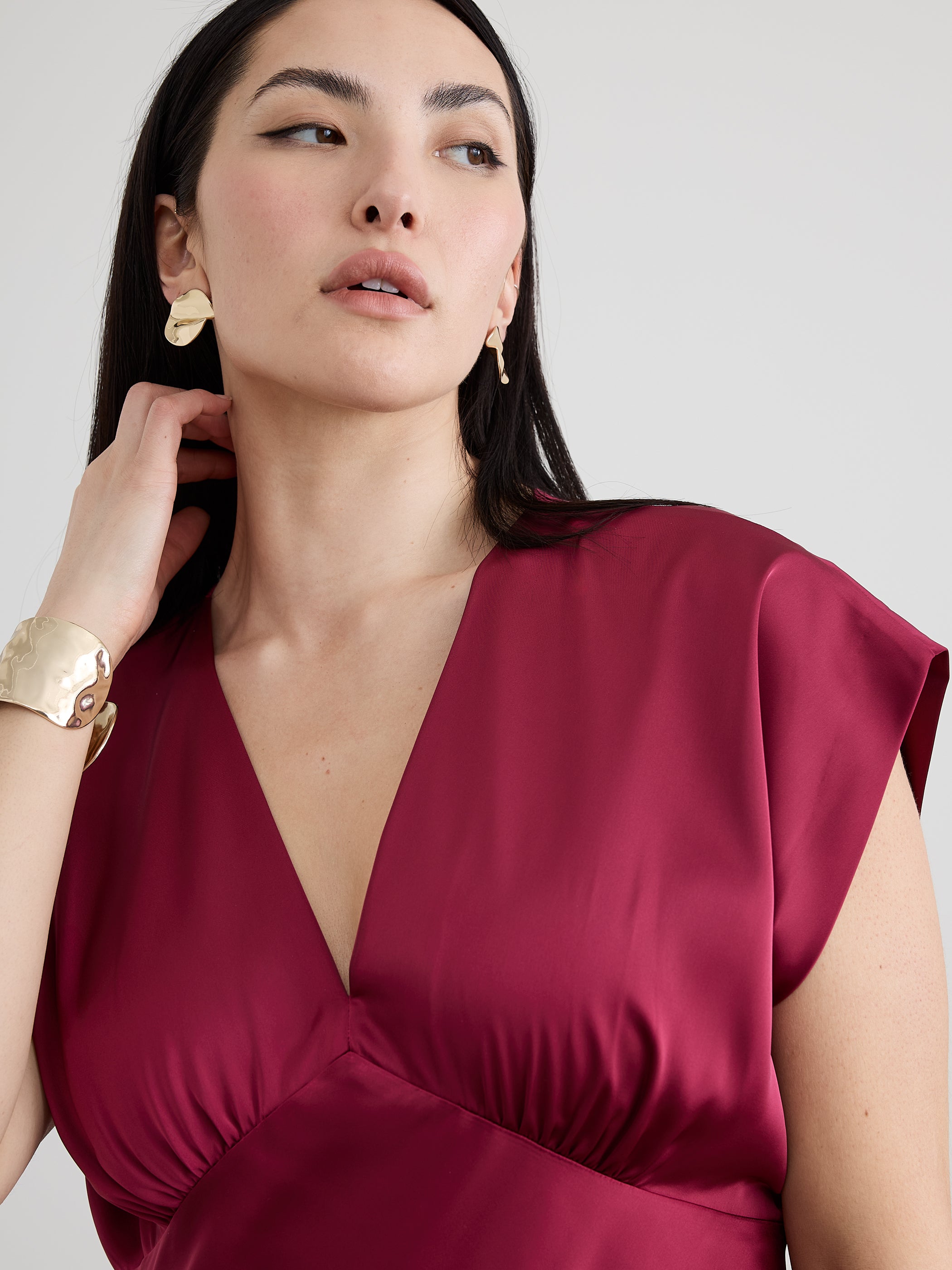 V-Neck Empire Maxi Dress