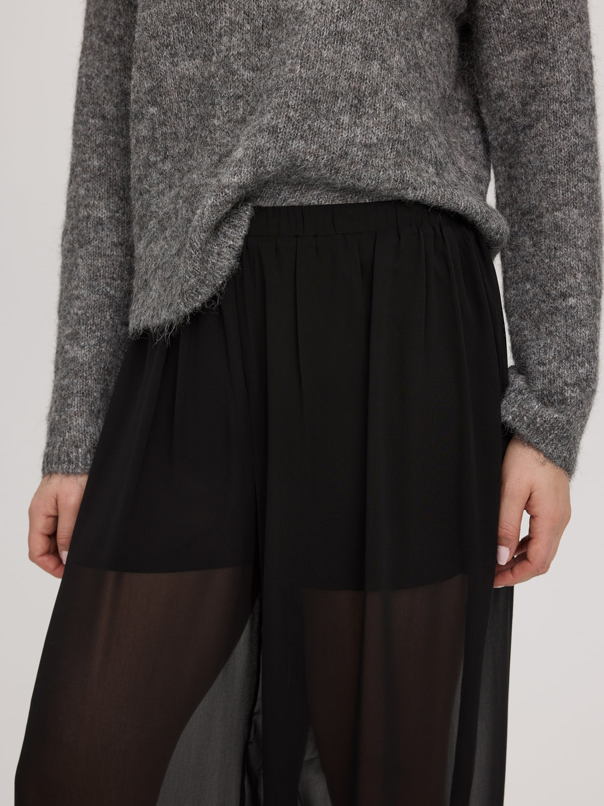 High-Rise Barrel Pants with Under Shorts