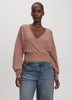 Long-Sleeve V-Neck Wrap Sweater