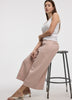 Cropped Wide-Leg Linen-Blend Pant