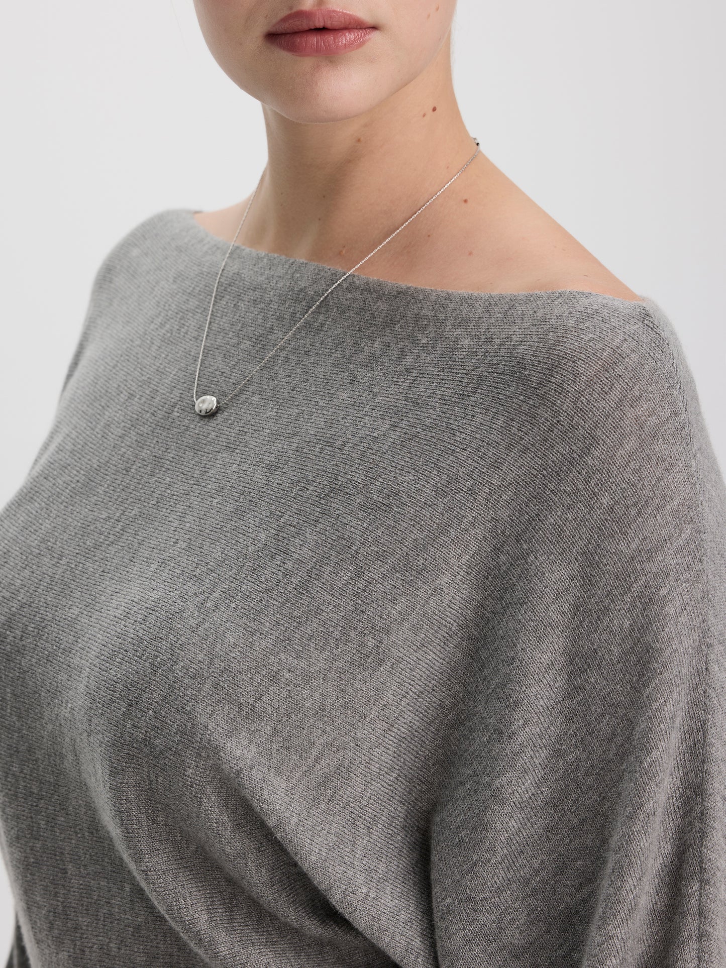 Merino-Blend Long-Sleeve Off-the-Shoulder Sweater