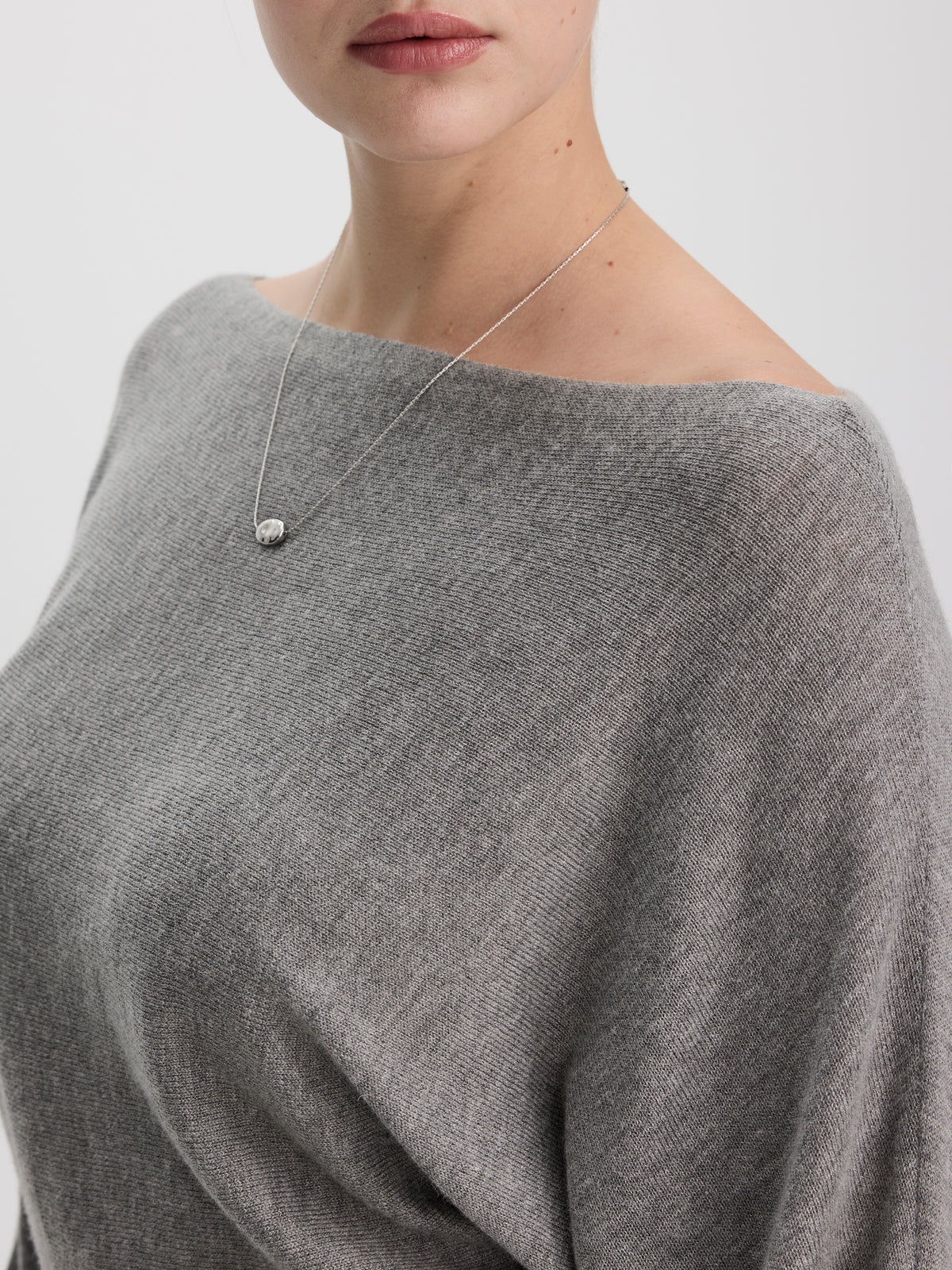 Merino-Blend Long-Sleeve Off-the-Shoulder Sweater