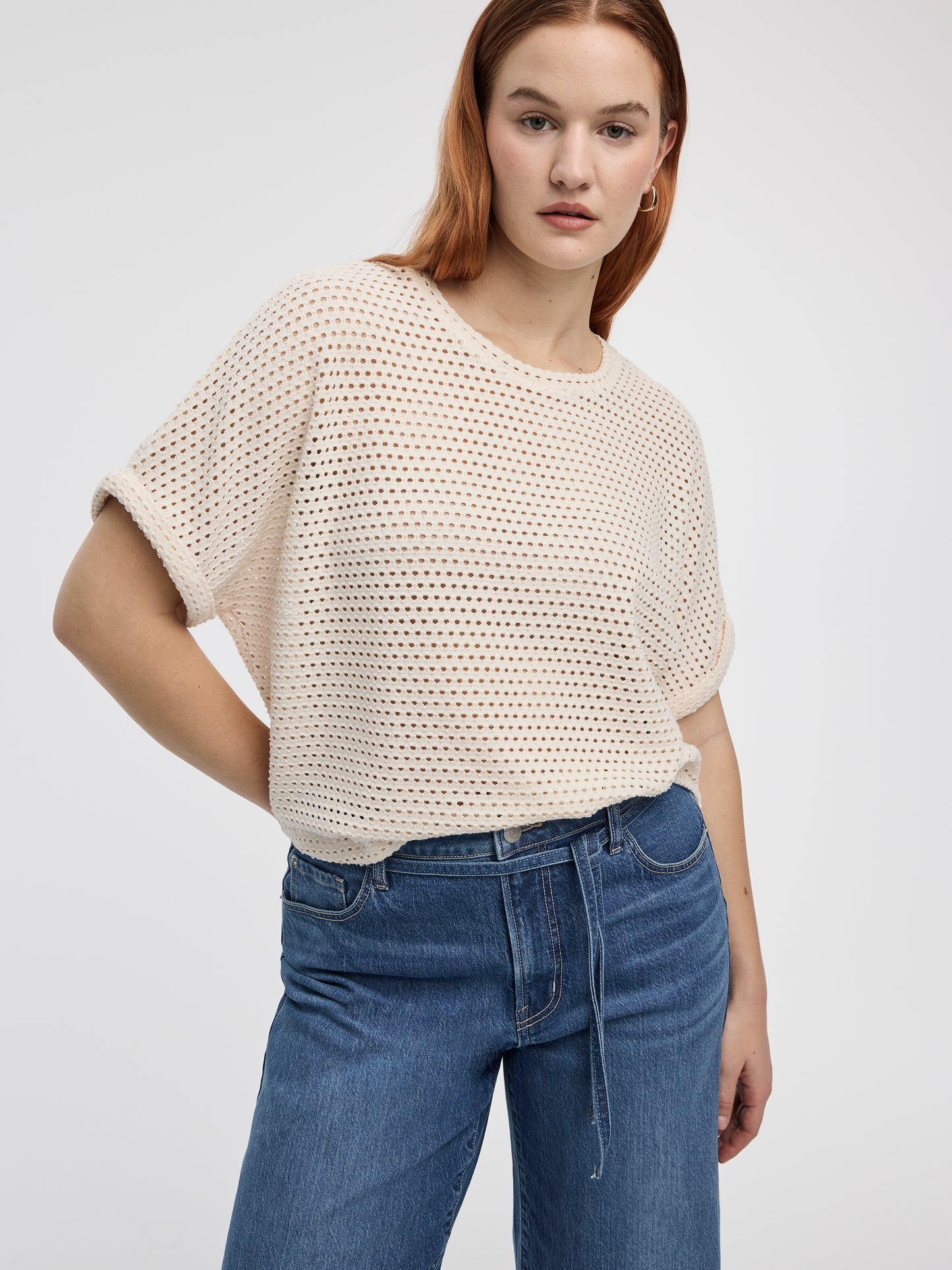 Short-Dolman-Sleeve Boat-Neck Tee
