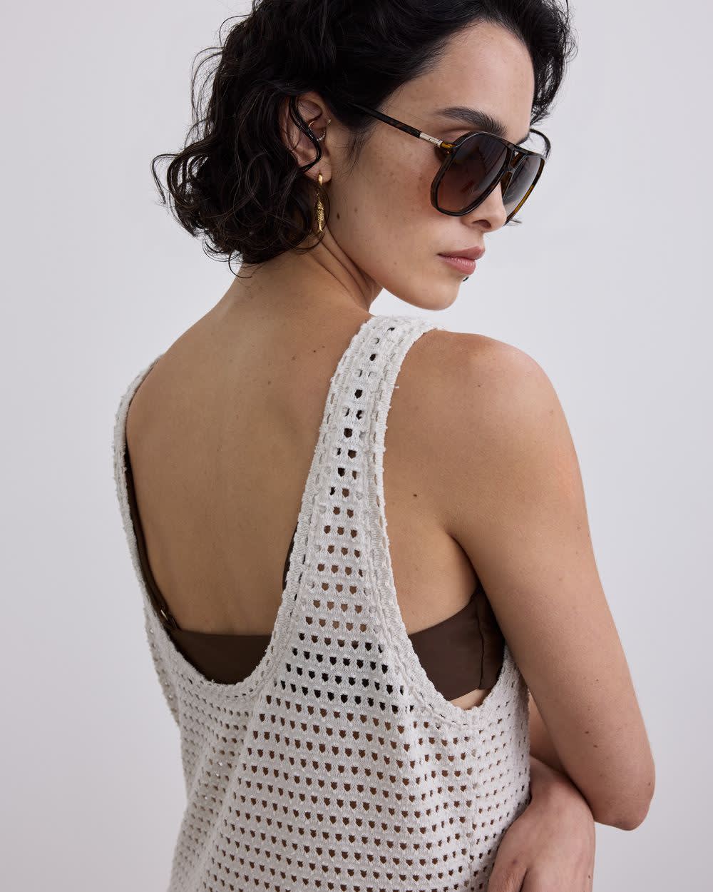 Sleeveless U-Neck Crochet Midi Dress | Regular | Reitmans