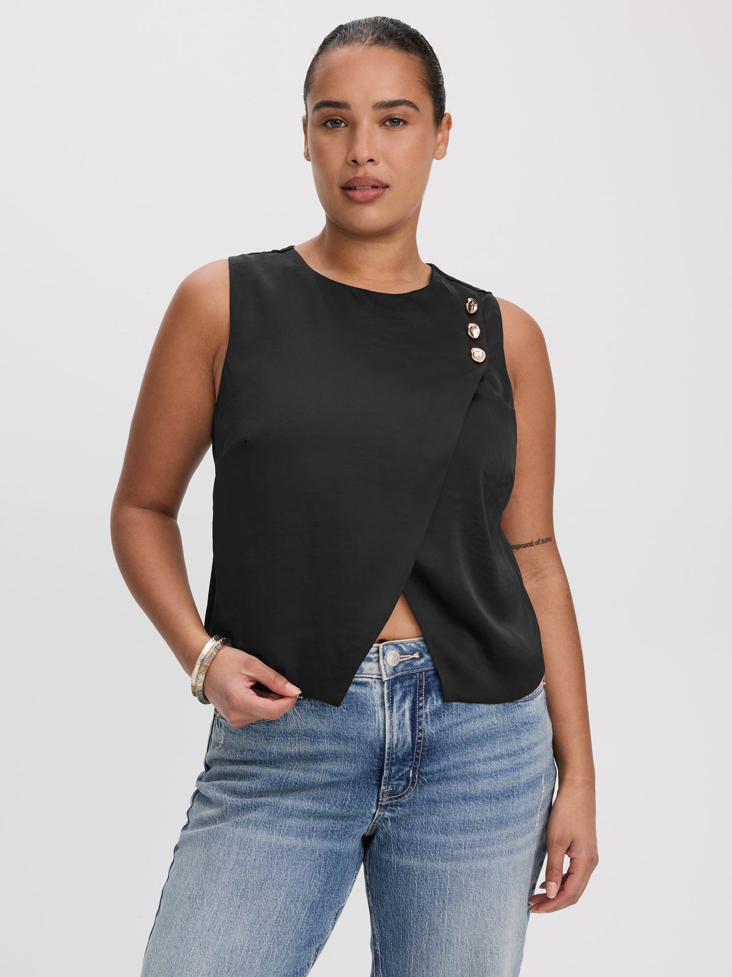 Sleeveless Wrap Top