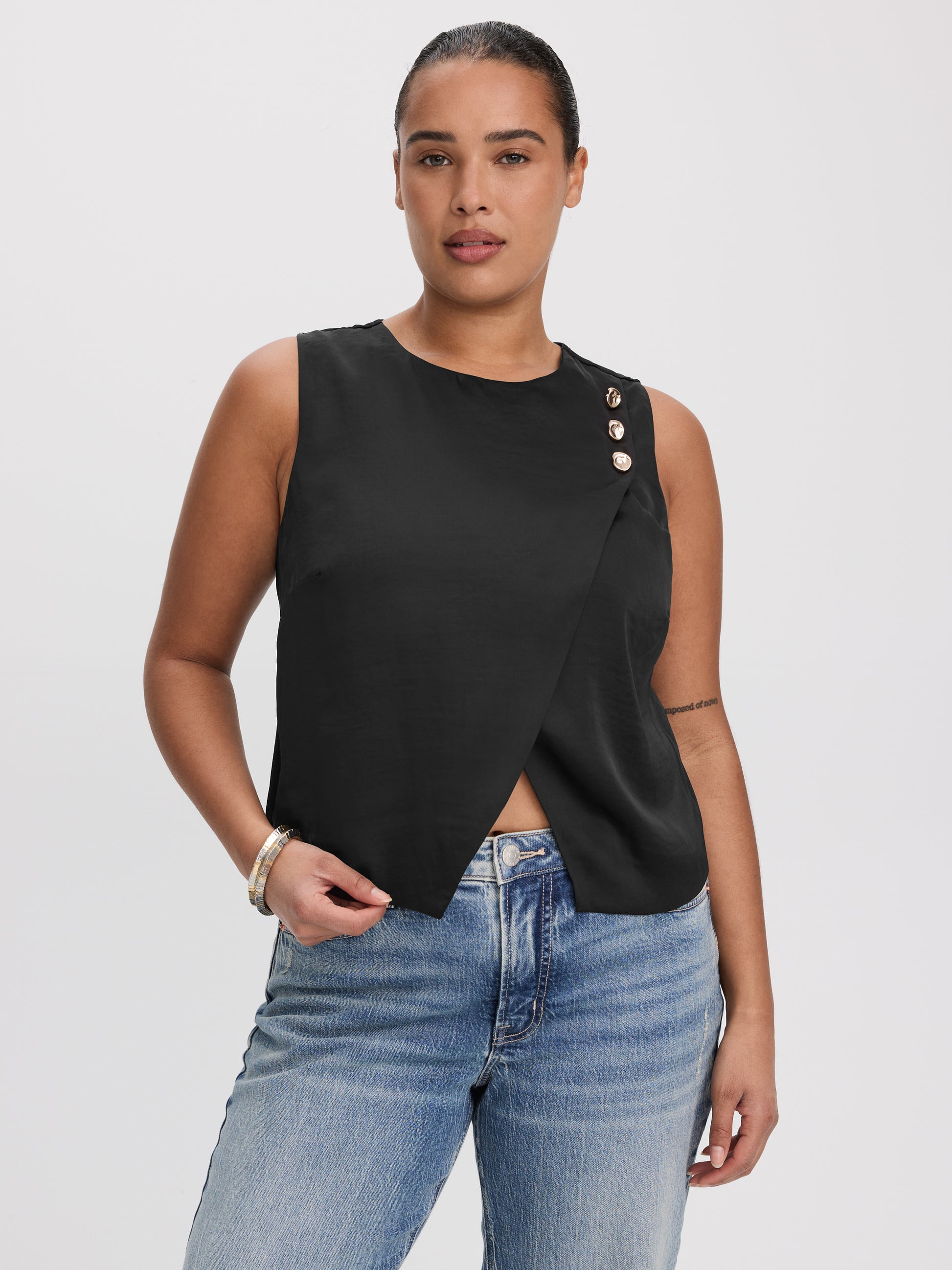 Sleeveless Wrap Top