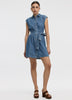 Cap-Sleeve Belted Shirtdress