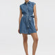 Cap-Sleeve Belted Shirtdress