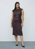 Faux Leather Midi Dress