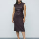 Faux Leather Midi Dress