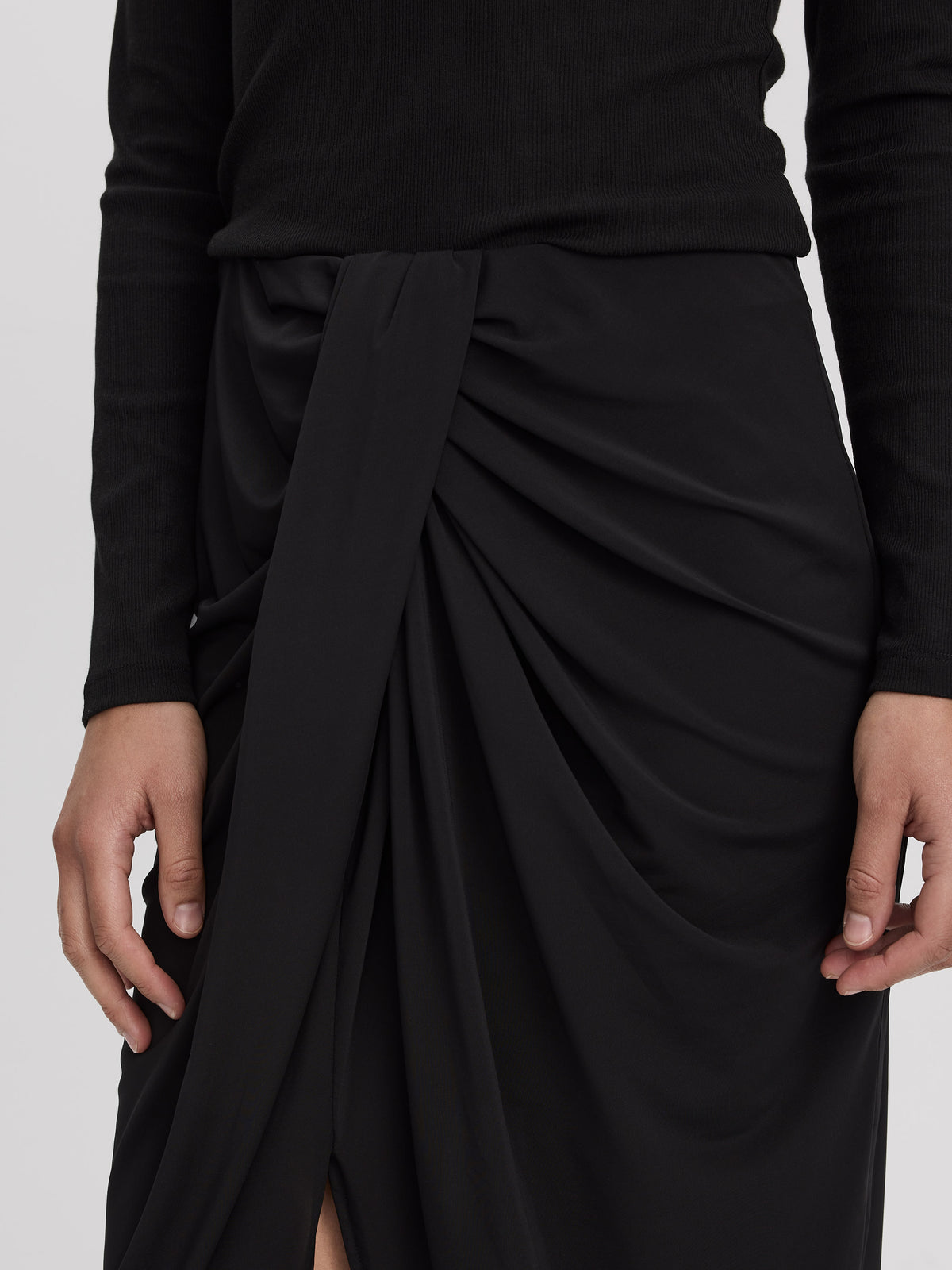 Draped Midi Skirt