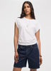 Extended-Sleeve Shirred Tee with Drawstrings