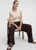 Wide-Leg High-Rise Pull-On Piqué Pant