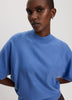 Merino-Blend Short-Sleeve Mock-Neck Sweater