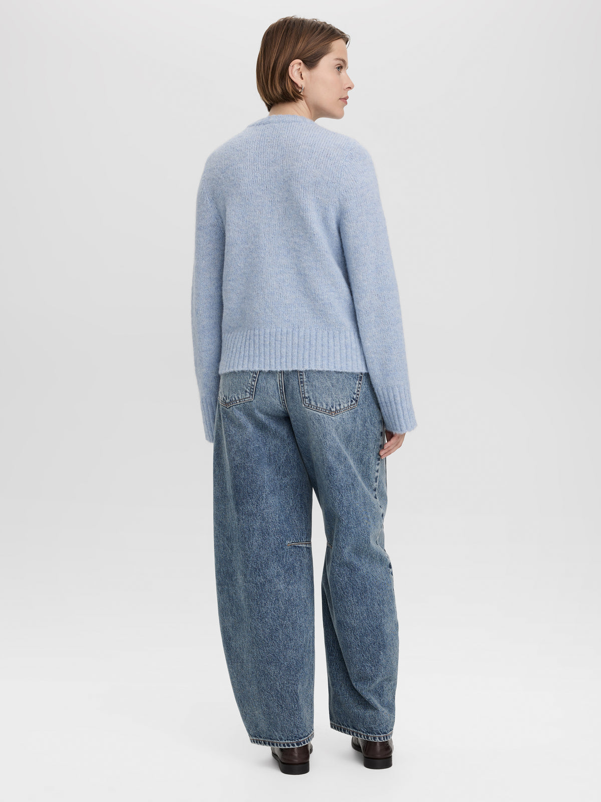 Long-Sleeve Crew-Neck Wool-Blend Sweater