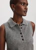 PlushSoft Sleeveless Polo Sweater