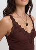 V-Neck Cami with Lace Trim
