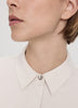 Long-Sleeve Loose Satin Blouse