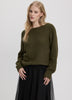 Long-Sleeve Boat-Neck Sweater with Lace Insert