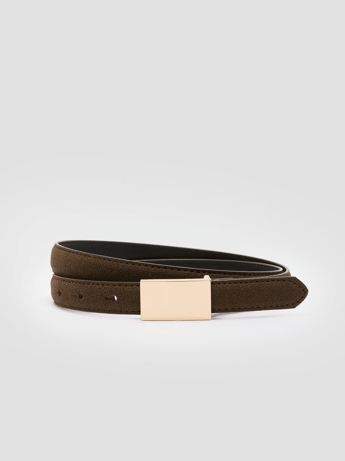 Skinny Faux-Suede Belt