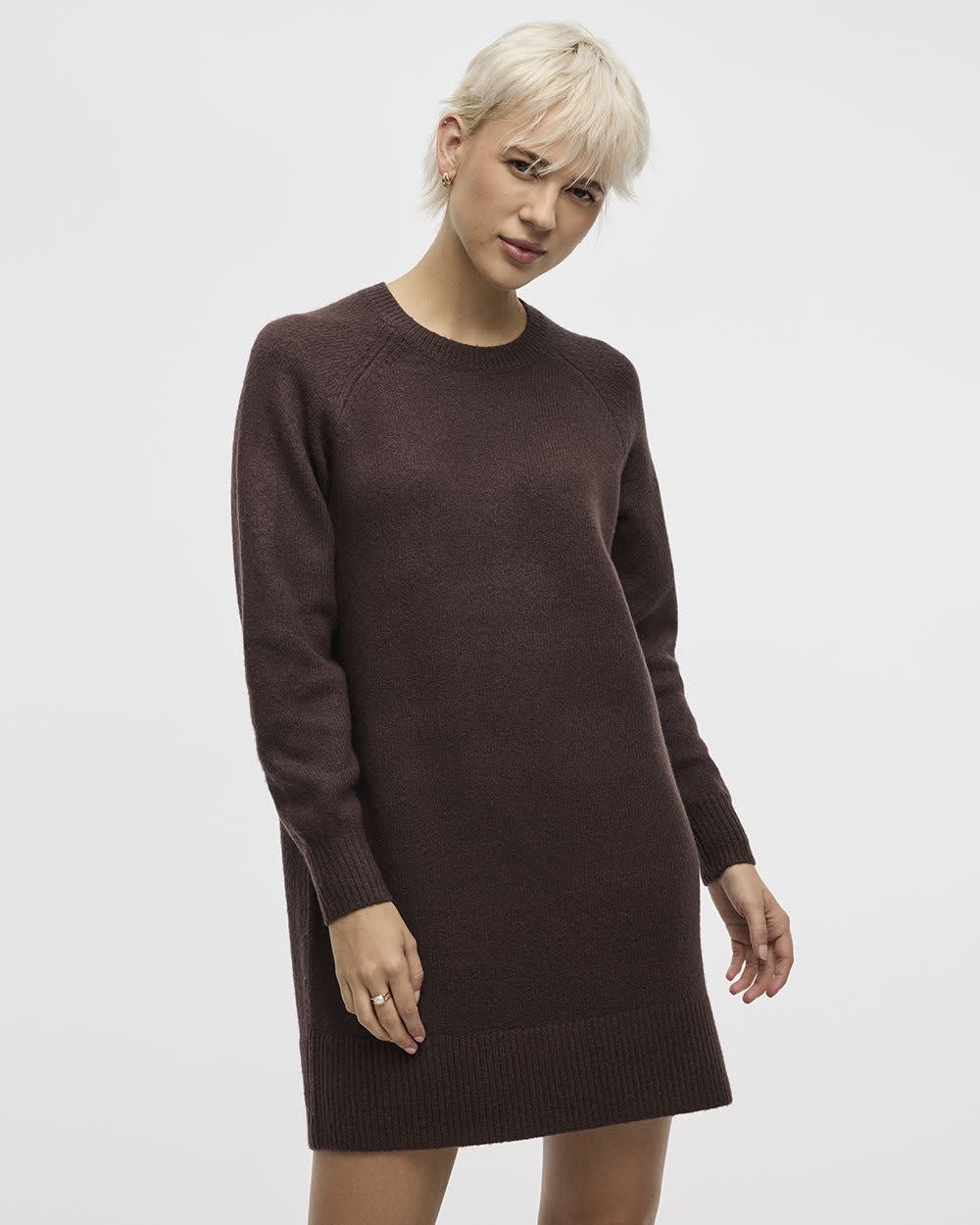 PlushSoft Long-Sleeve Crew-Neck Dress