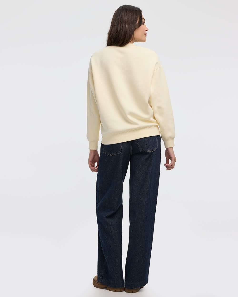 Long-Sleeve Crew-Neck Fleece Sweatshirt