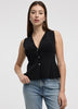 Knit Vest with Peplum Hem