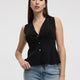 Knit Vest with Peplum Hem