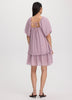 Square-Neck Mini Dress with Bubble Sleeves
