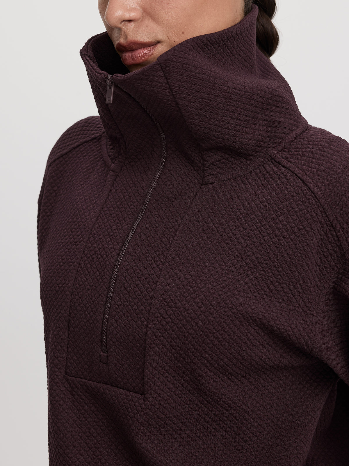 Half-Zip Textured Pullover - Hyba