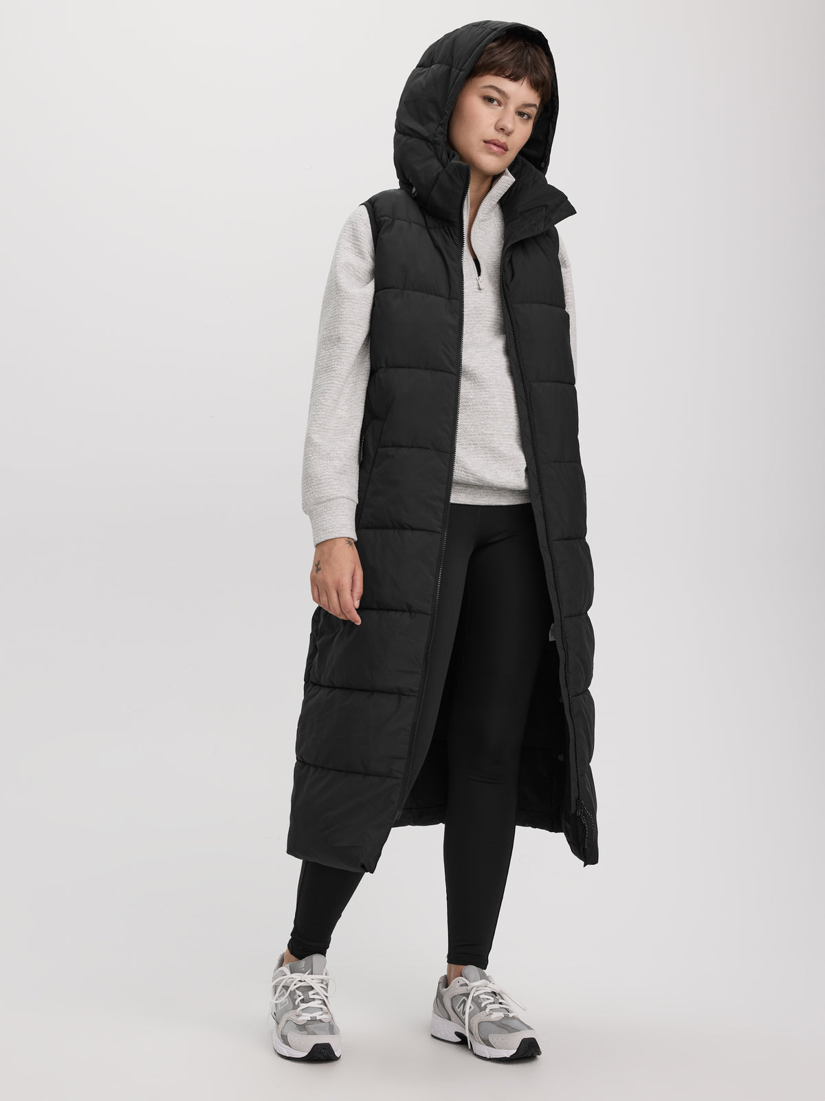 Long Quilted Sleeveless Vest - Hyba