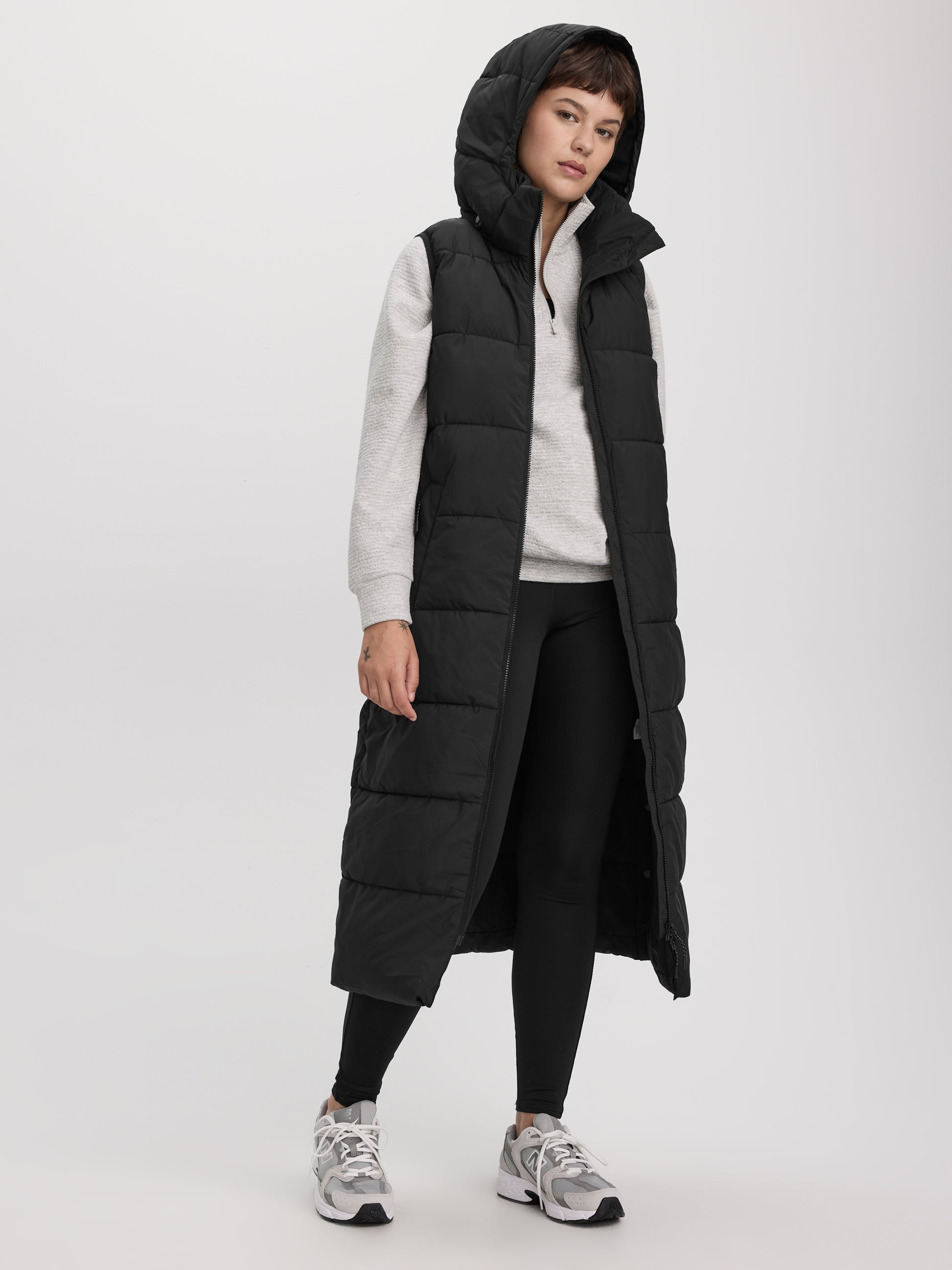 Long Quilted Sleeveless Vest - Hyba