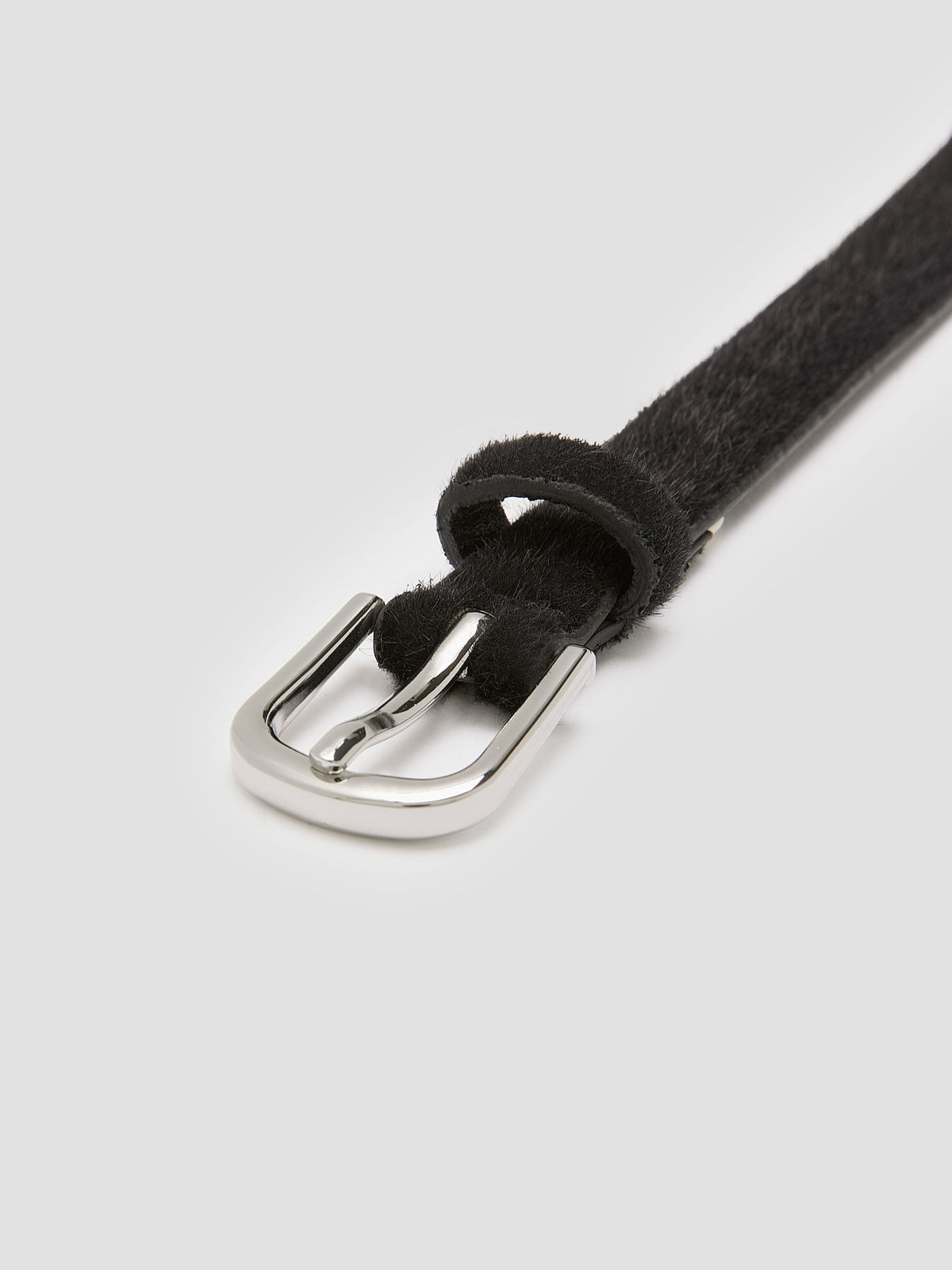 Skinny Faux Pony Hair Belt