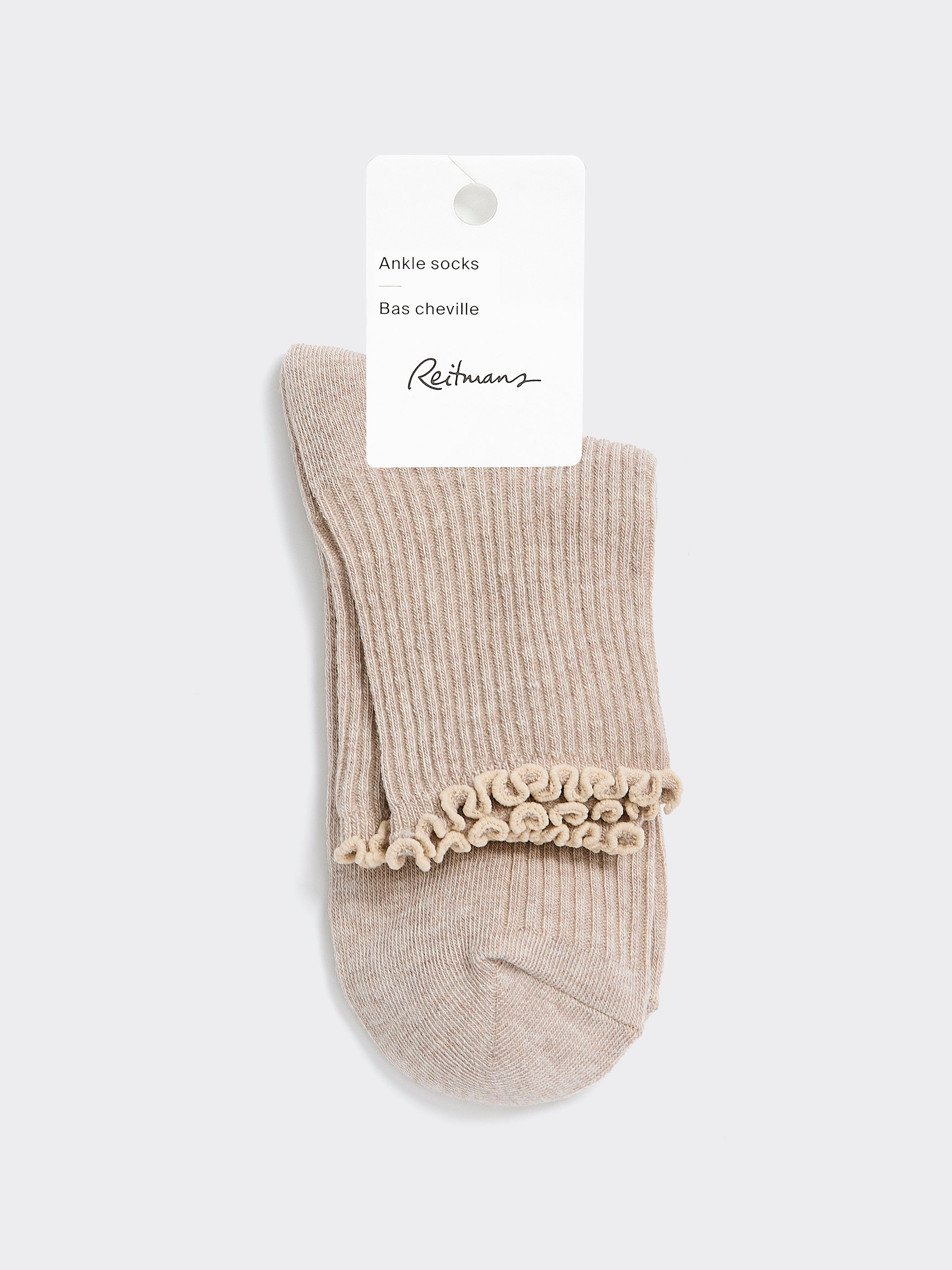 Bas cheville en coton avec ourlets ondulés