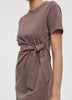 Short-Sleeve Fitted Dress with Knot Detail