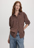 Striped Long-Sleeve Blouse with Pocket