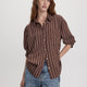 Striped Long-Sleeve Blouse with Pocket