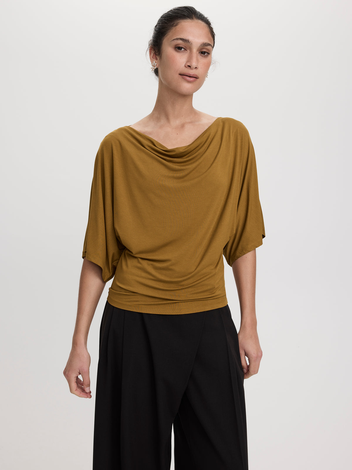 Short-Sleeve Boat-Neck Top