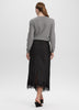 Satin Midi Skirt with Lace Trim