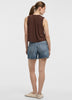 Buttoned-Down Crew-Neck Tank