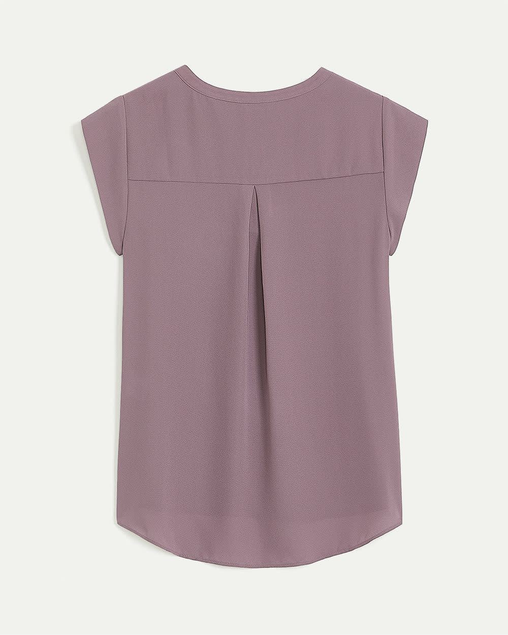 Cap Sleeve Split Neck Blouse - R Essentials