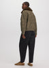 Faux Suede Bomber Jacket with Faux Leather Collar
