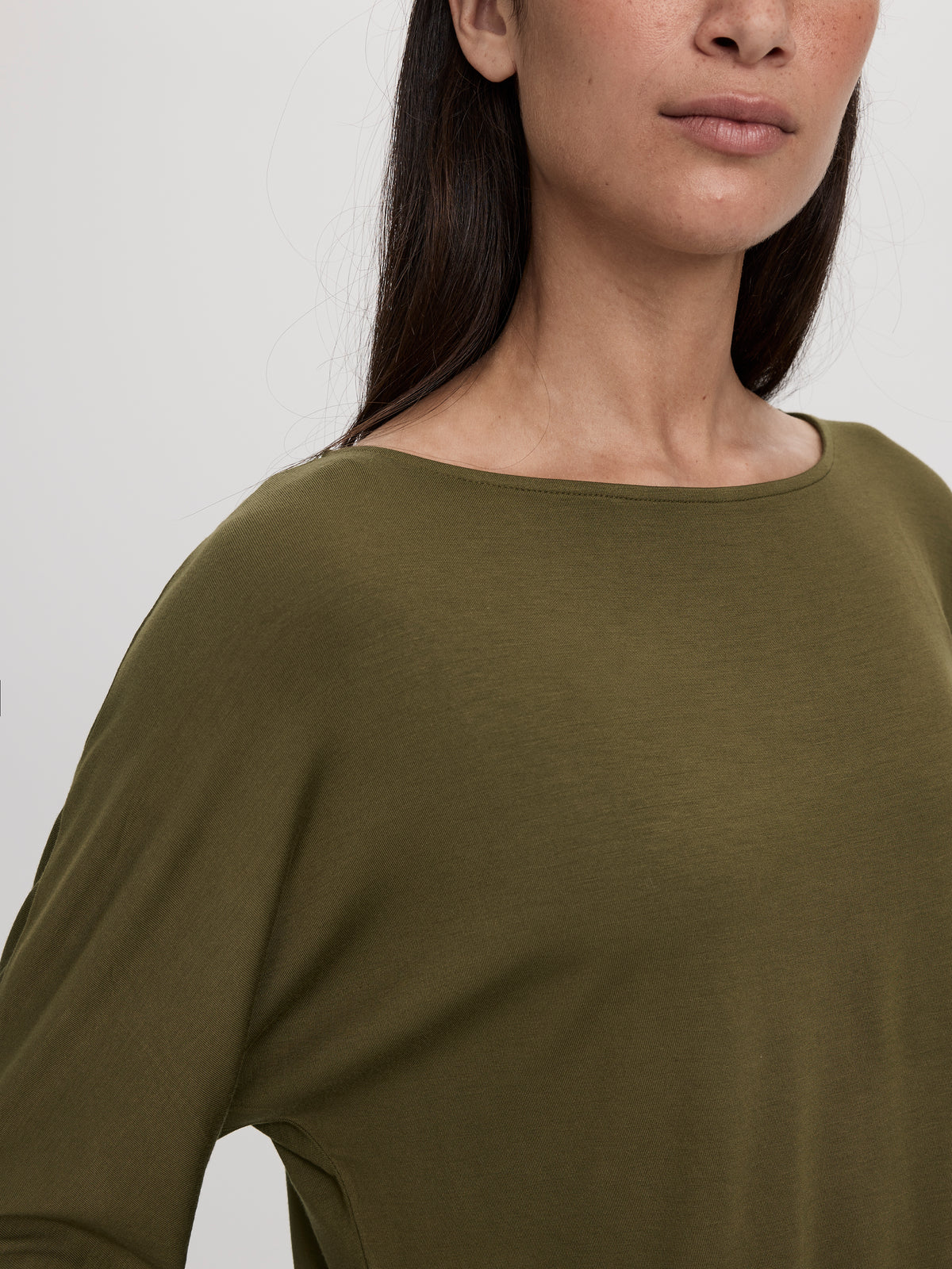 Long-Sleeve Boat-Neck Top