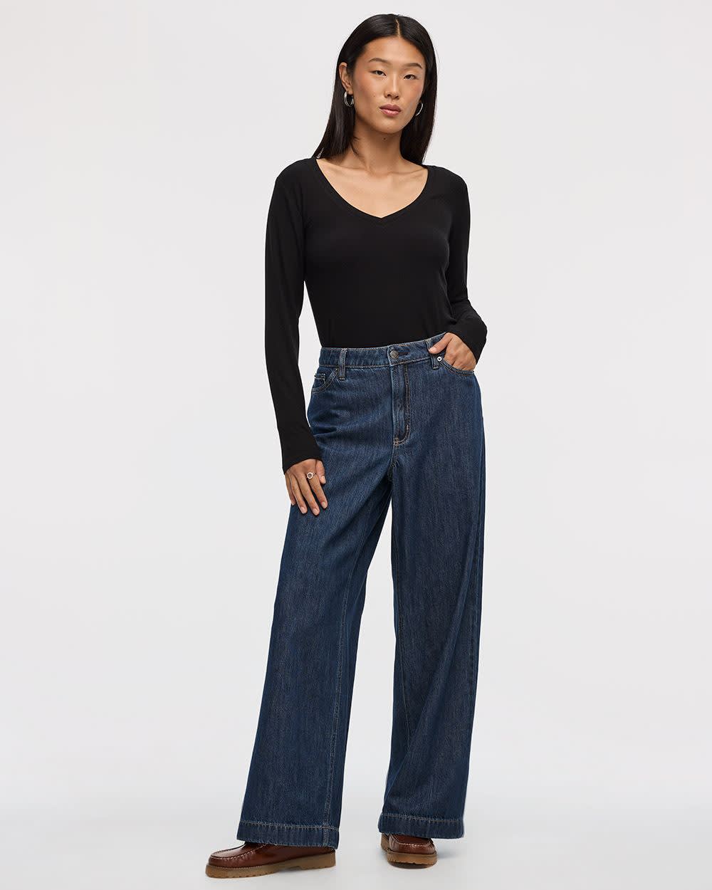 Jean à jambe large et taille haute - Reitmans