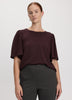 Crew-Neck Top with Short Flutter Sleeves