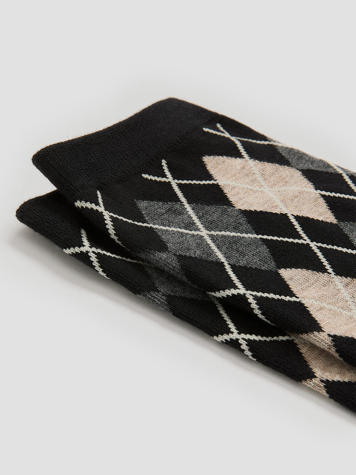 Crew Socks with Argyle Pattern
