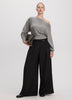 Wide-Leg Mid-Rise Pants with Asymmetrical Waist - The Timeless - Curvy Fit