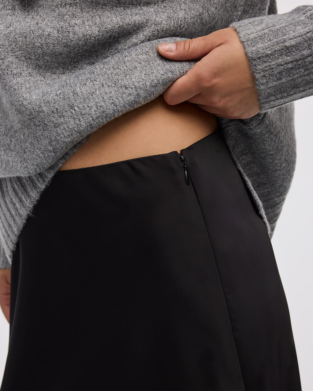 Satin A-Line Midi Skirt